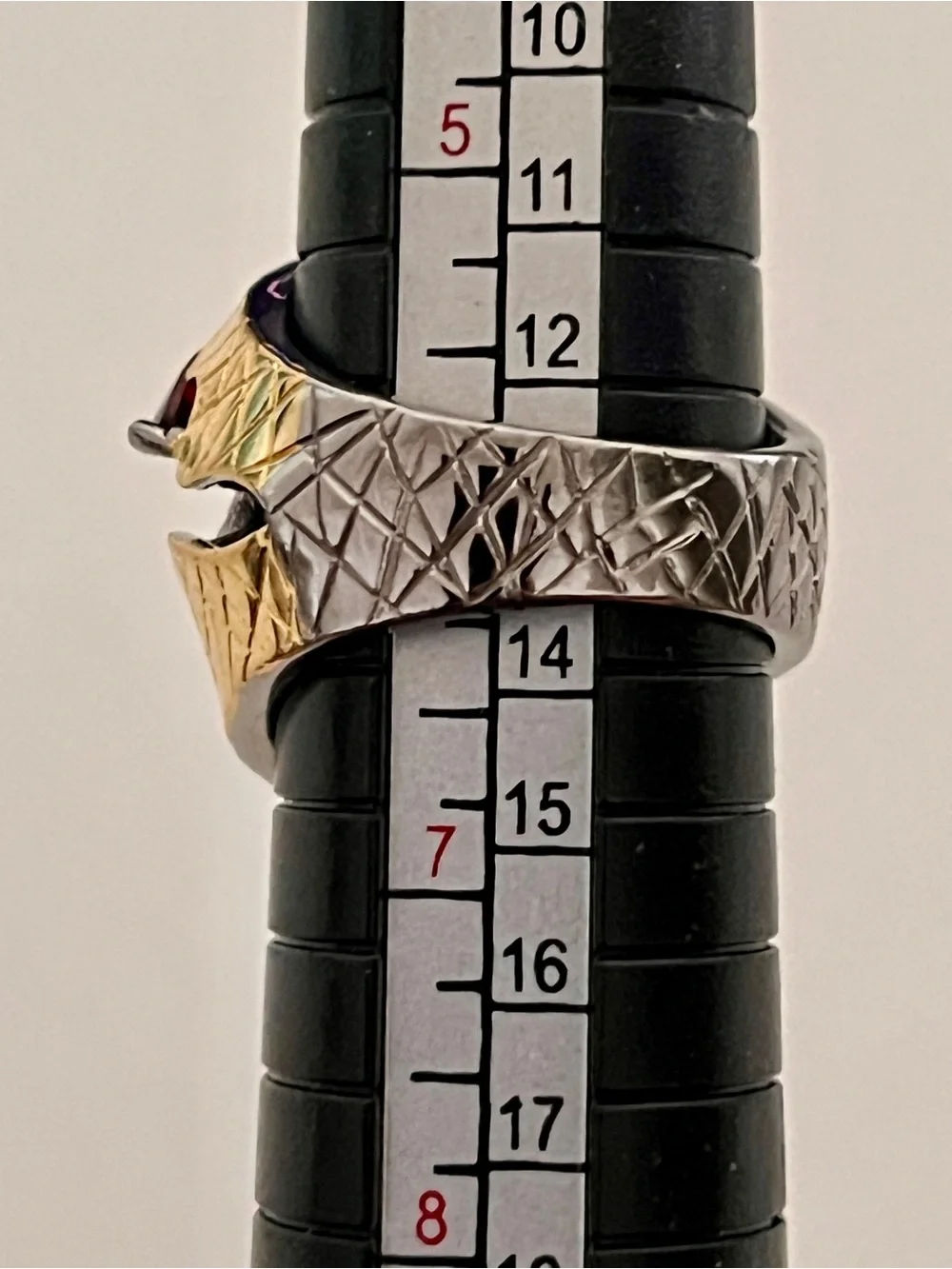 Rhodium Plated 925 Sterling Silver Statement Ring Approx Sz 6.5